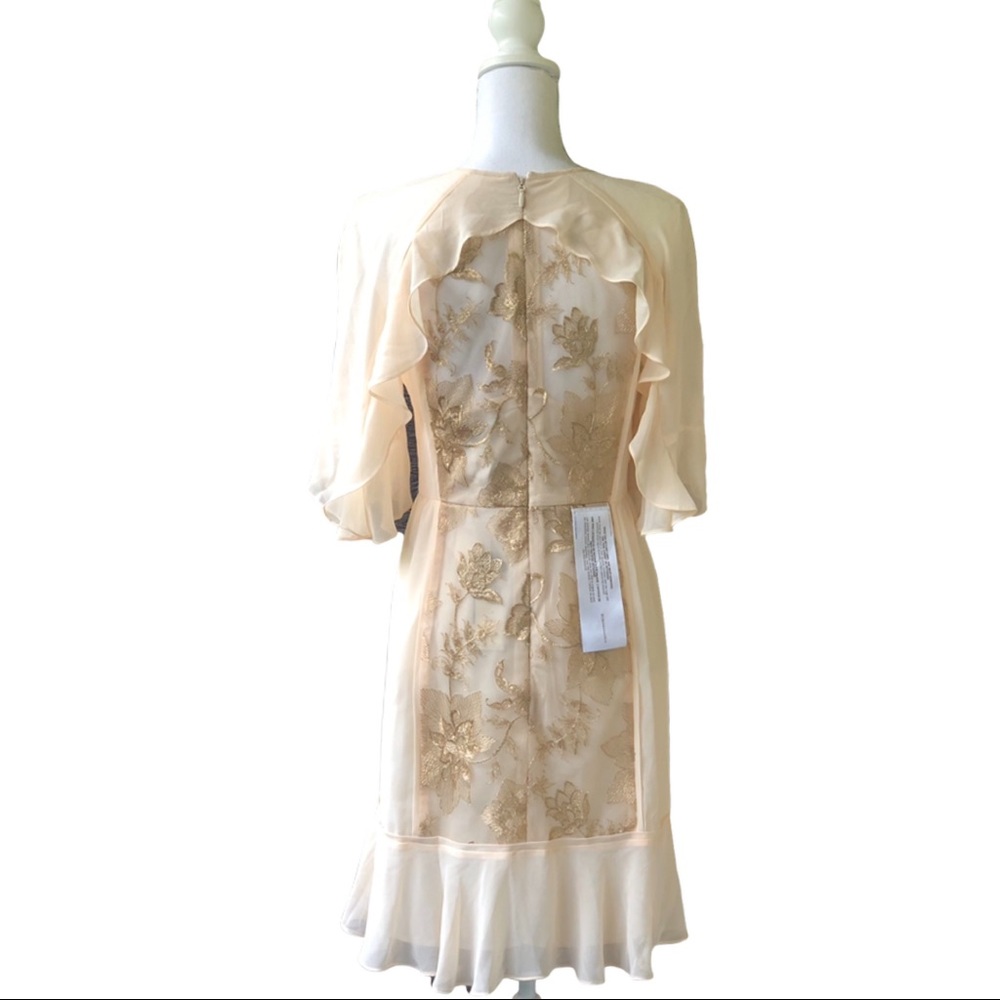 BCBG Max Azria Cream Ruffle Dress - Picture 3 of 8